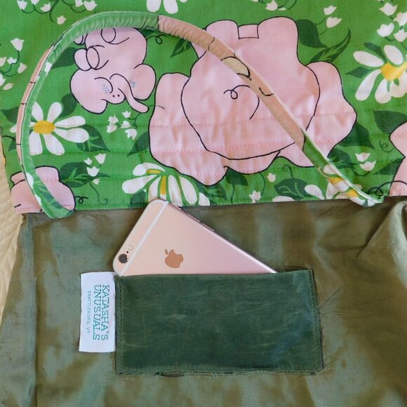 VTG Katashas Unusuals pink elephant novelty wrap skirt & rare matching book tote - Picture 15 of 16